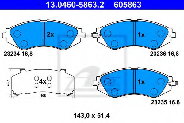 set placute frana,frana disc