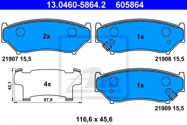 set placute frana,frana disc