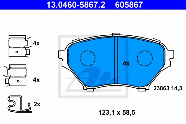 set placute frana,frana disc