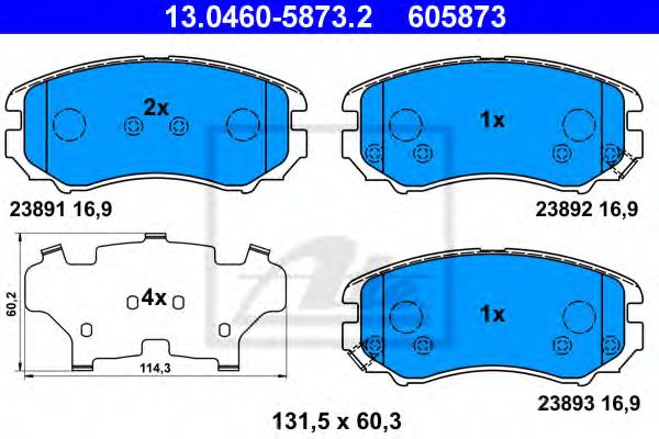 set placute frana,frana disc