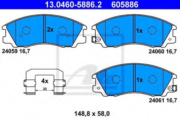 set placute frana,frana disc