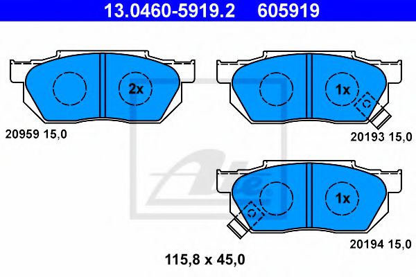 set placute frana,frana disc