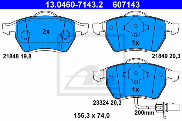 set placute frana,frana disc