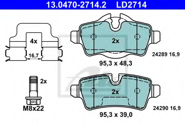 set placute frana,frana disc