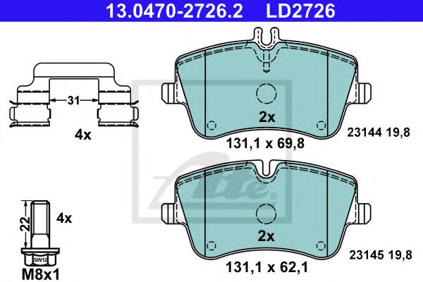 set placute frana,frana disc