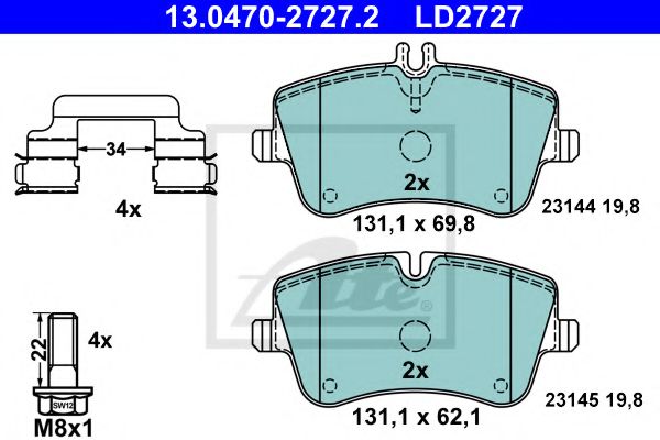 set placute frana,frana disc