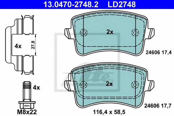 set placute frana,frana disc