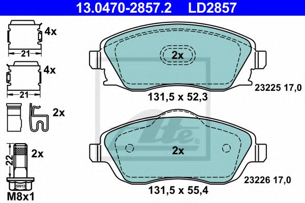 set placute frana,frana disc