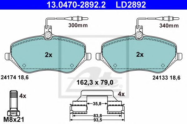 set placute frana,frana disc