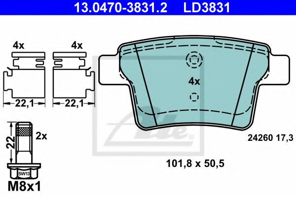 set placute frana,frana disc