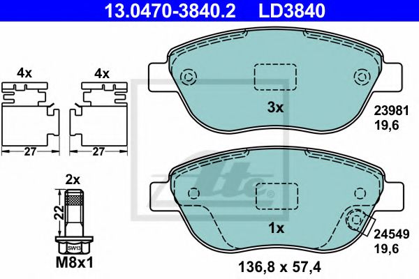 set placute frana,frana disc