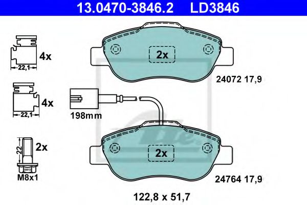 set placute frana,frana disc