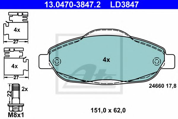 set placute frana,frana disc