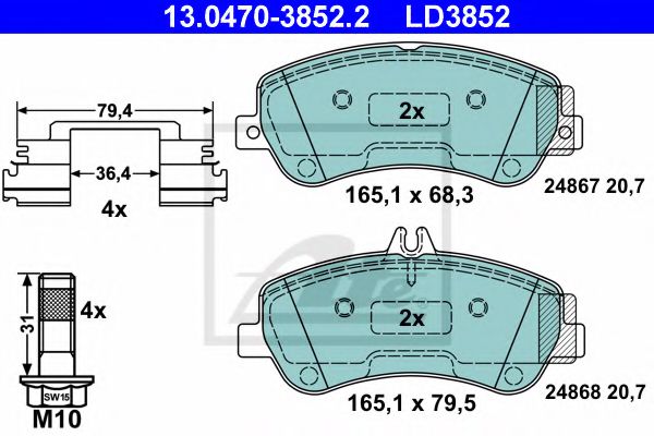 set placute frana,frana disc