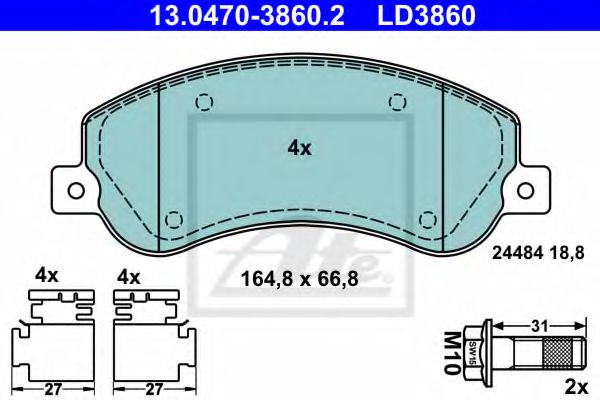 set placute frana,frana disc