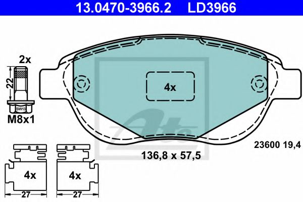 set placute frana,frana disc