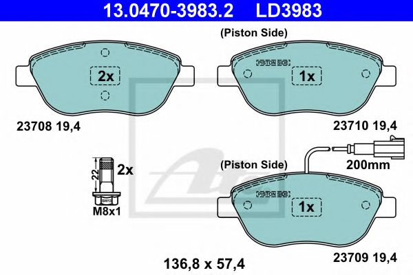 set placute frana,frana disc