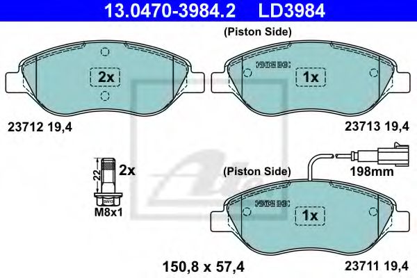 set placute frana,frana disc