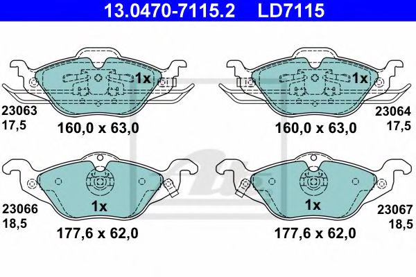 set placute frana,frana disc