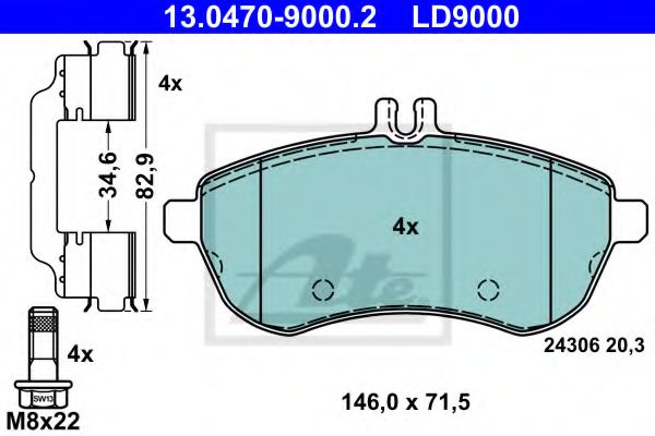 set placute frana,frana disc