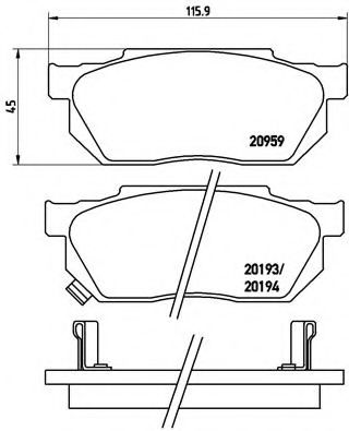 set placute frana,frana disc