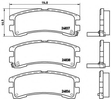 set placute frana,frana disc