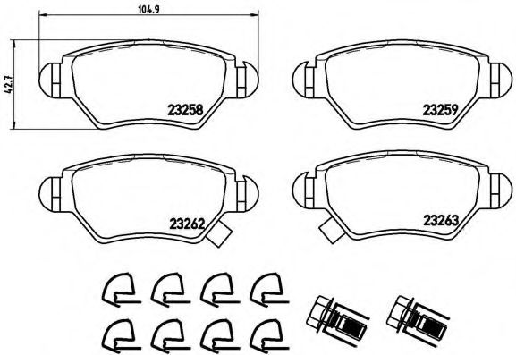 set placute frana,frana disc