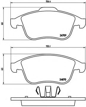 set placute frana,frana disc