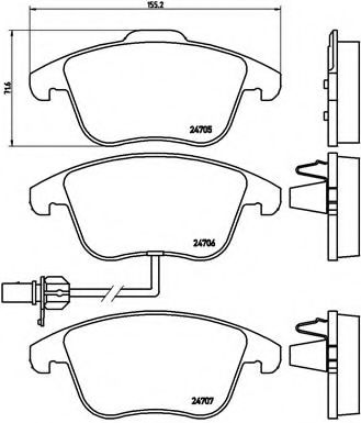 set placute frana,frana disc