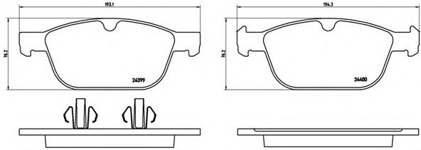 set placute frana,frana disc