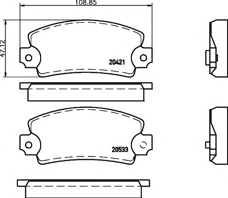 set placute frana,frana disc