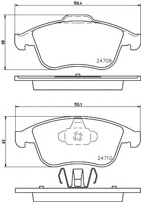 set placute frana,frana disc