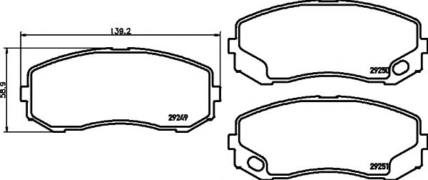 set placute frana,frana disc