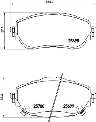 set placute frana,frana disc